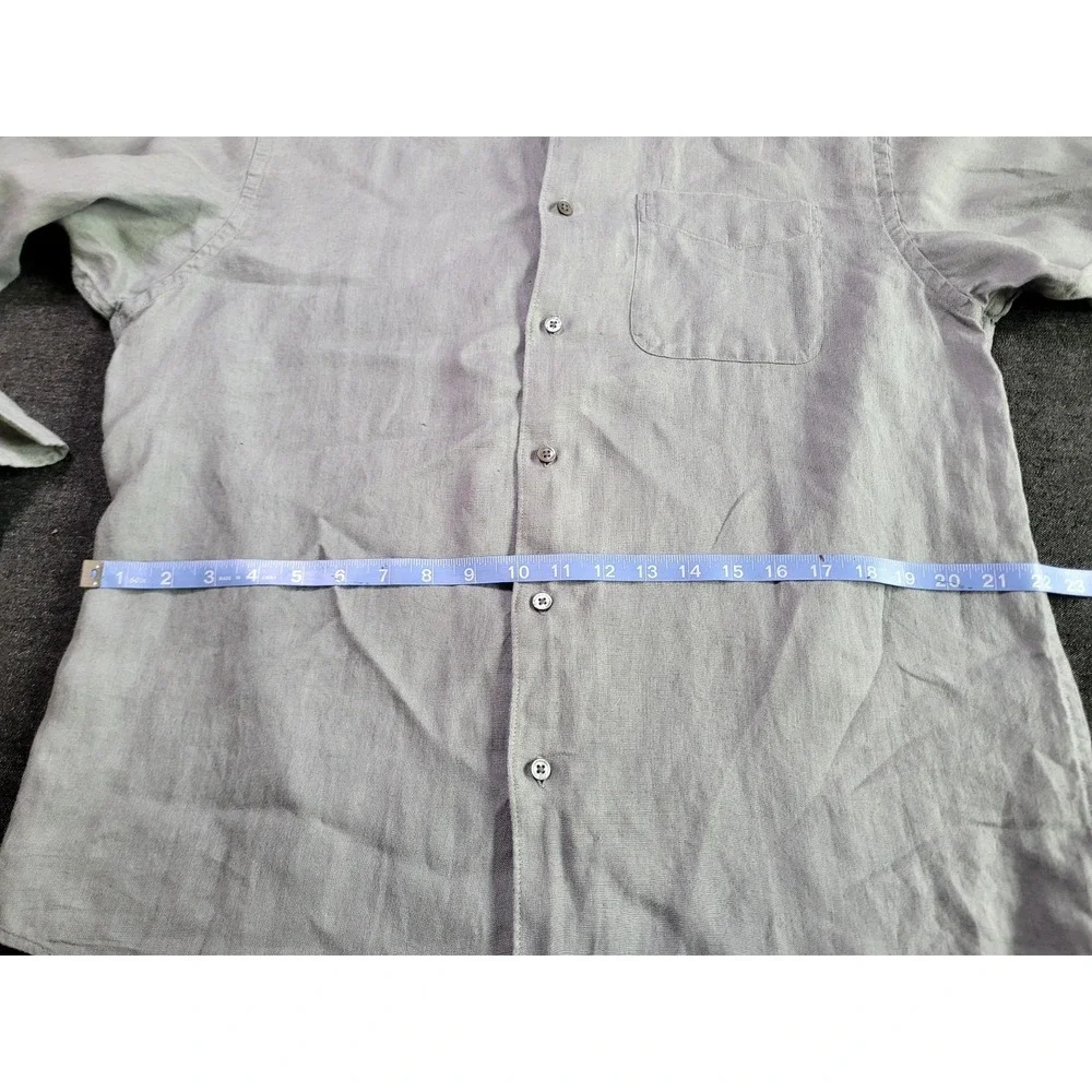 Vintage‎ Men's Banana Republic Irish Linen Button Up Long Sleeve Grey M Casual